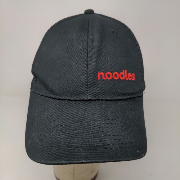 Unbranded Men's Strapback Mesh Back Hat Black OSFA Noodles Love Life Logo - Picture 3 of 13